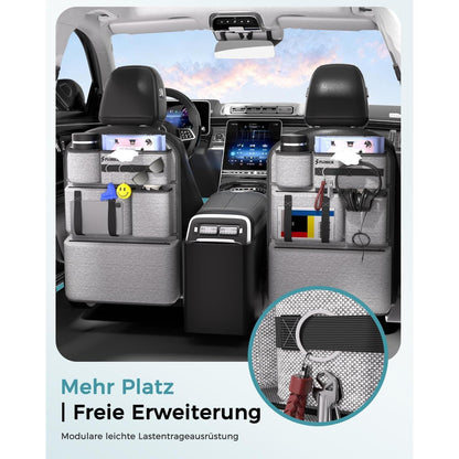 Autositz Organizer mit MOLLE-System – Grau