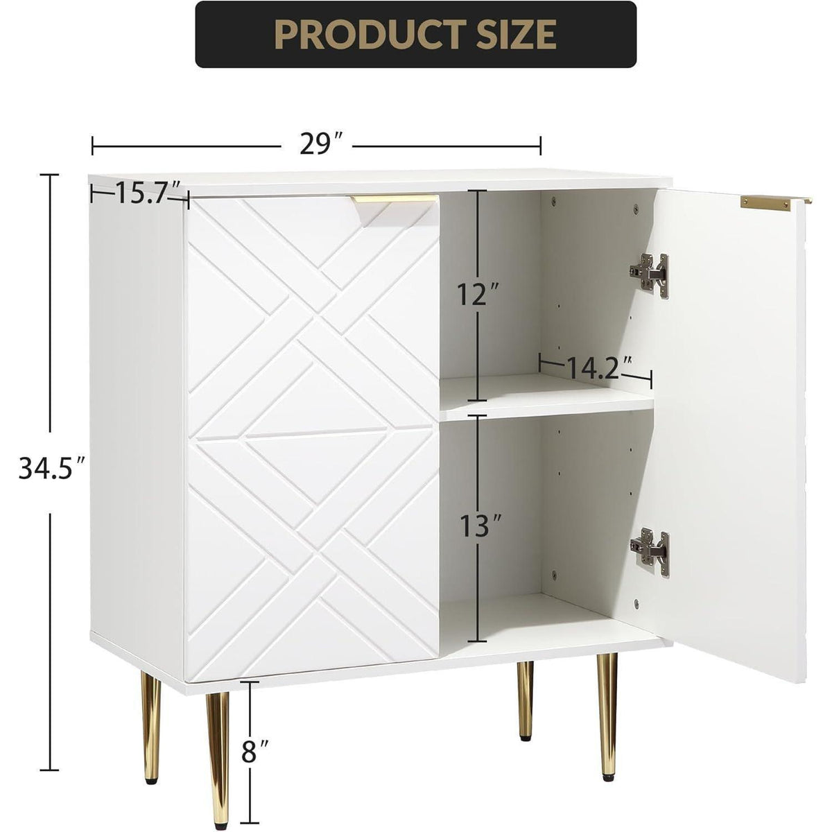 Weißes Sideboard mit Fächern – Anrichte & Stauraumschrank