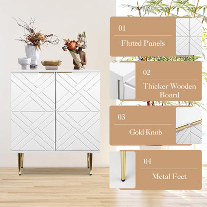 Weißes Sideboard mit Fächern – Anrichte & Stauraumschrank