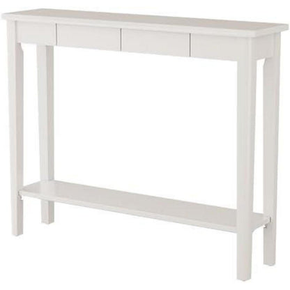 Schmaler Konsolentisch Holz mit Schubladen – Weiß 24.8 x 100 x 80 cm