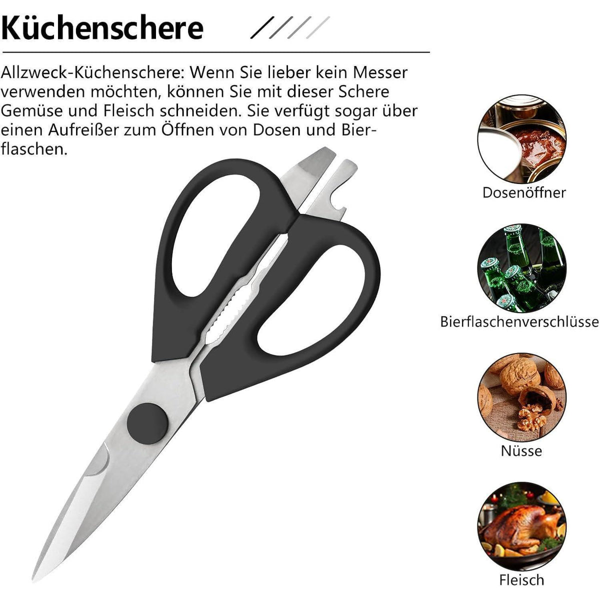 7-teiliges Küchenmesser-Set Edelstahl mit Messerblock