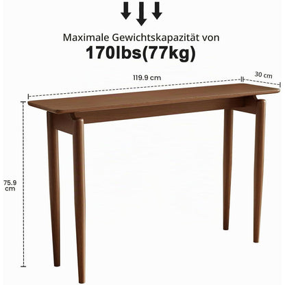 Schmaler Konsolentisch Holz – Walnussbraun, 120x30x76 cm