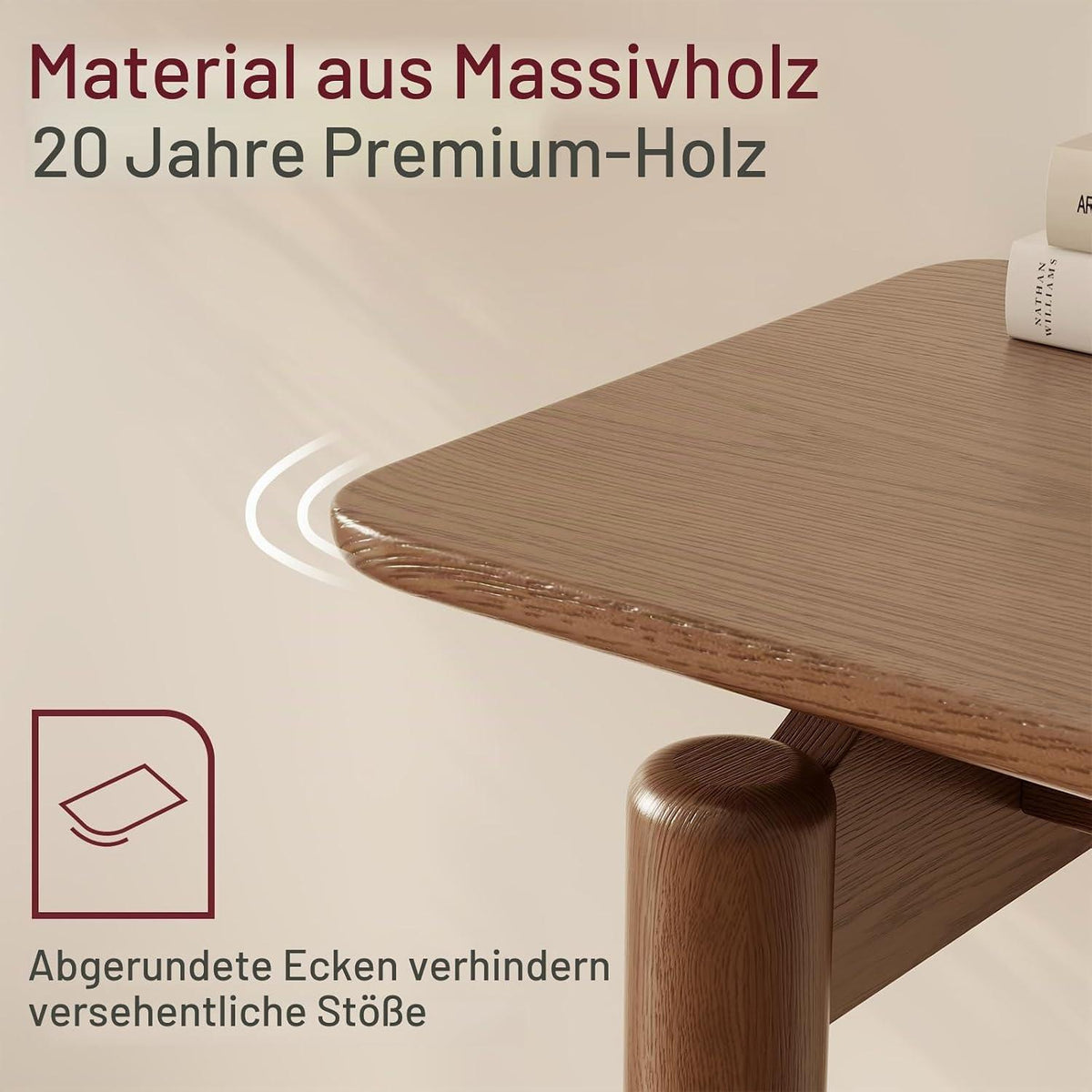 Schmaler Konsolentisch Holz – Walnussbraun, 120x30x76 cm