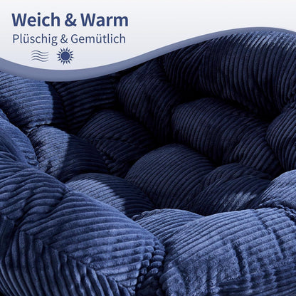 2x Schaukelstuhl-Set Blau - Bequemer Papasan Sessel für Terrasse