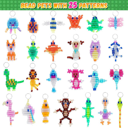 Perlentiere Bastelset Kinder – Glow in the Dark Schlüsselanhänger DIY