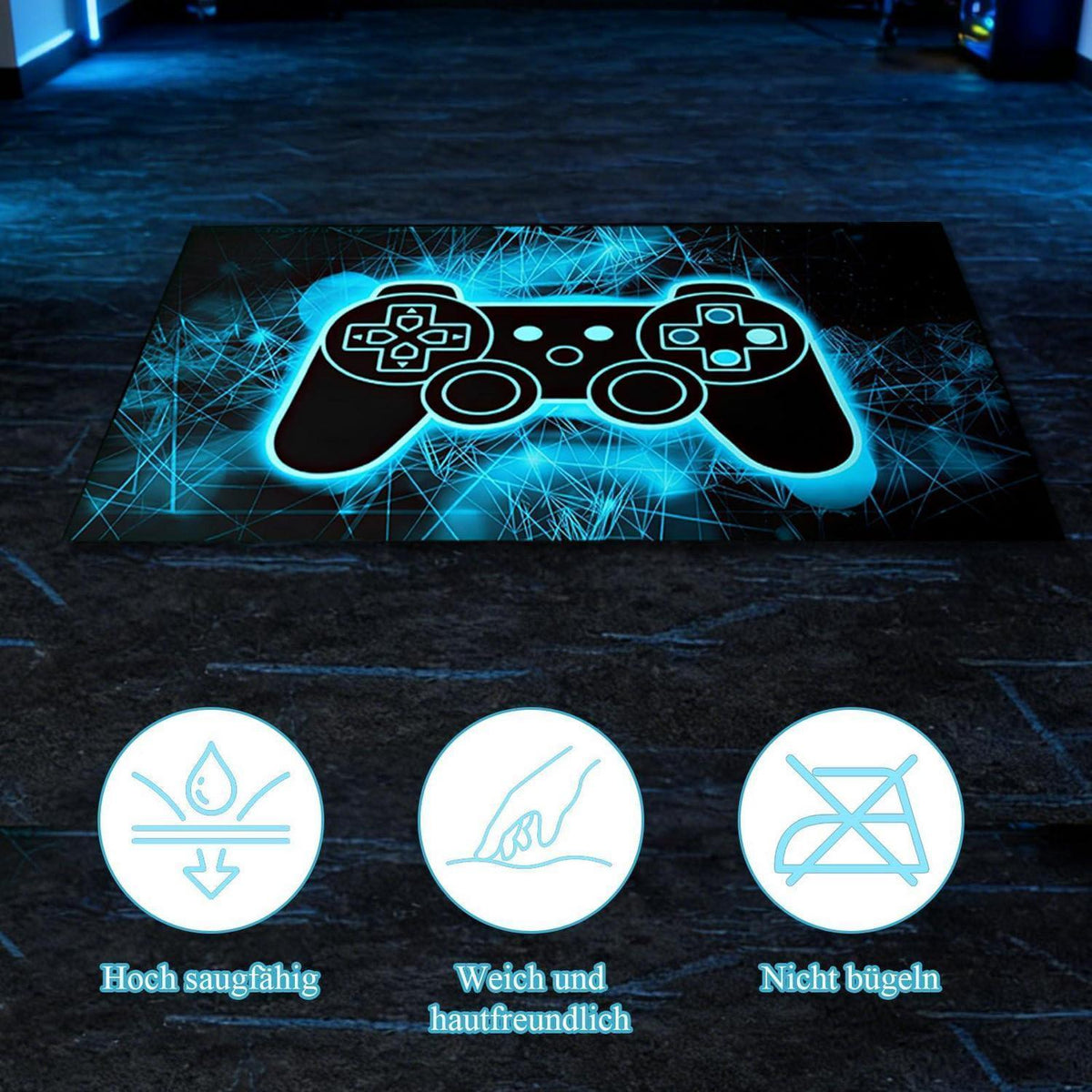 Gaming Teppich Controller Design – Rutschfest & Weich 80x120cm