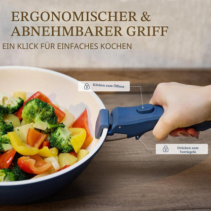 23-teiliges Keramik Topfset Antihaft Marineblau – Kochgeschirr Set