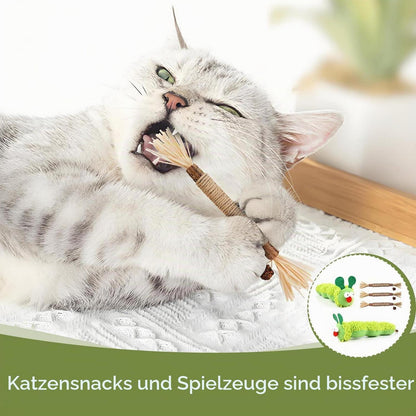 5x Katzenminze Spielzeug Raupe – Selbstbeschäftigung & Zahnreinigung