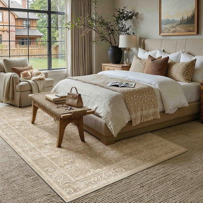 Vintage Teppich Beige 160x230cm - Wohnzimmer & Schlafzimmer