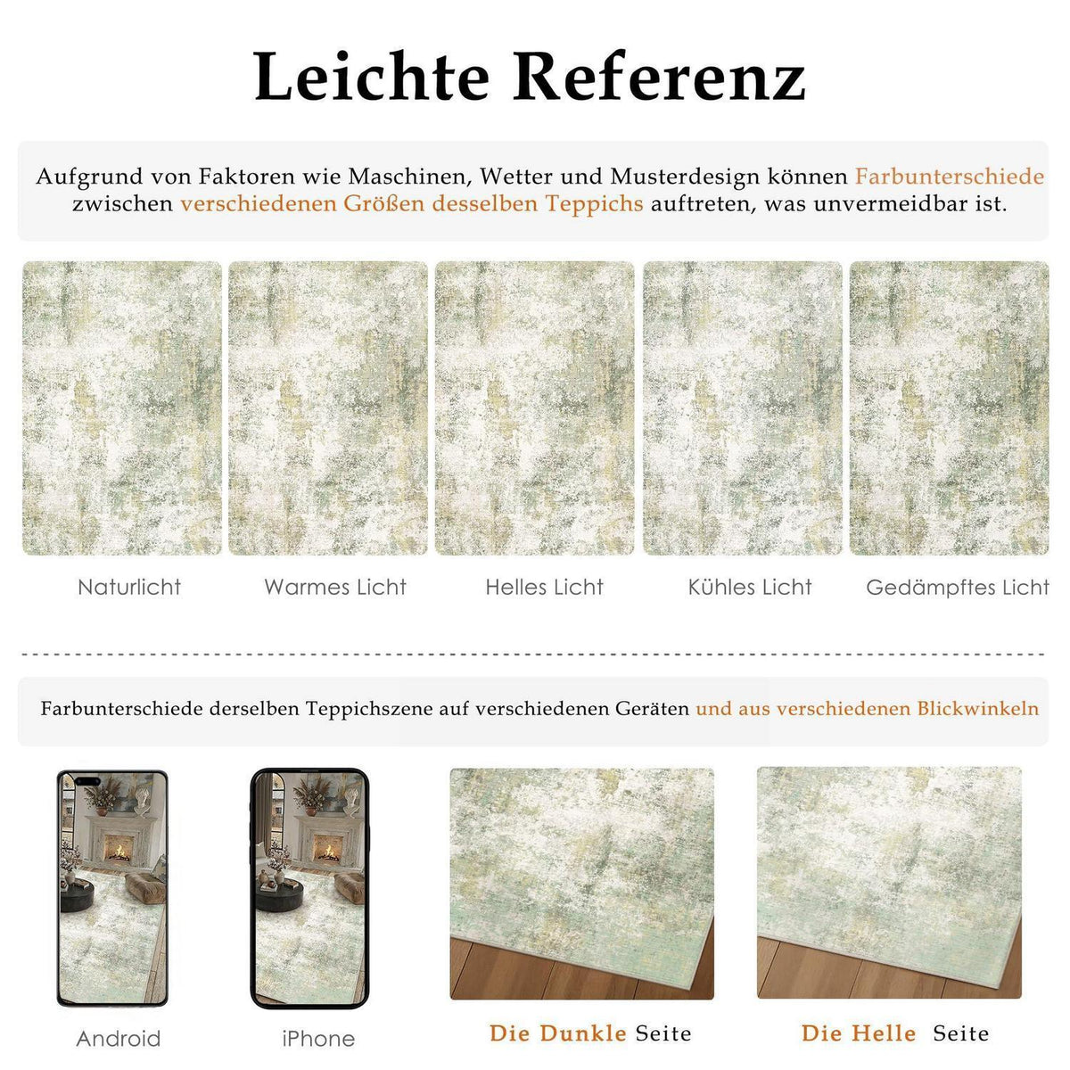 Grüner Abstrakt Teppich 240x300cm – Waschbar & Rutschfest