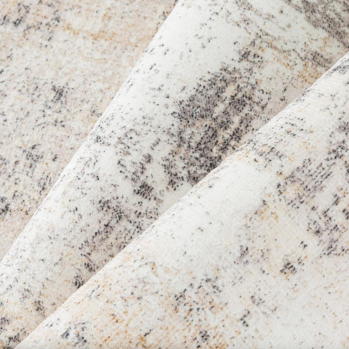 Läufer Flur Teppich Beige Grau 80x400cm Waschbar Modern