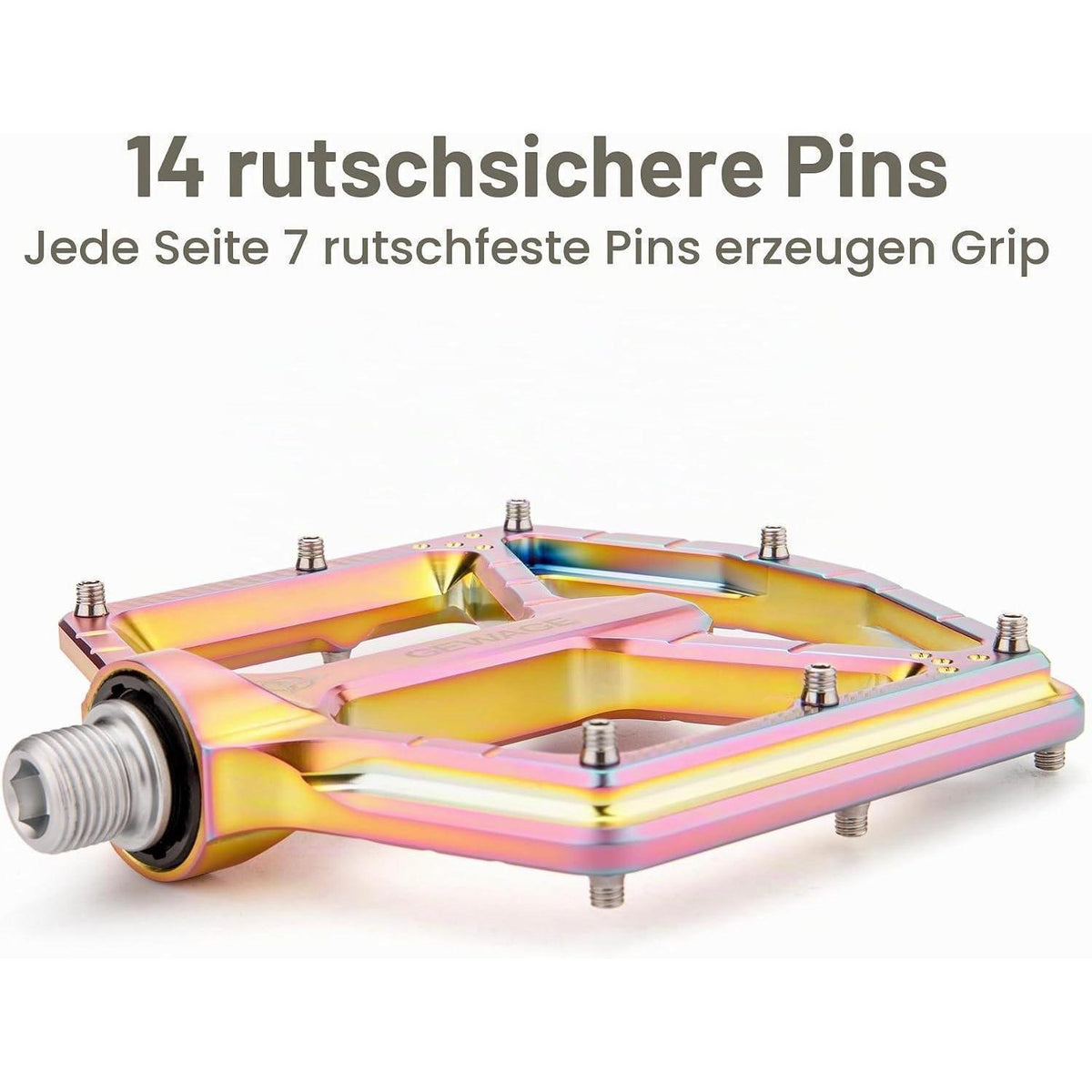 MTB Pedale Profi-Edition – CNC Aluminium, Ultraflach, Rainbow Matte