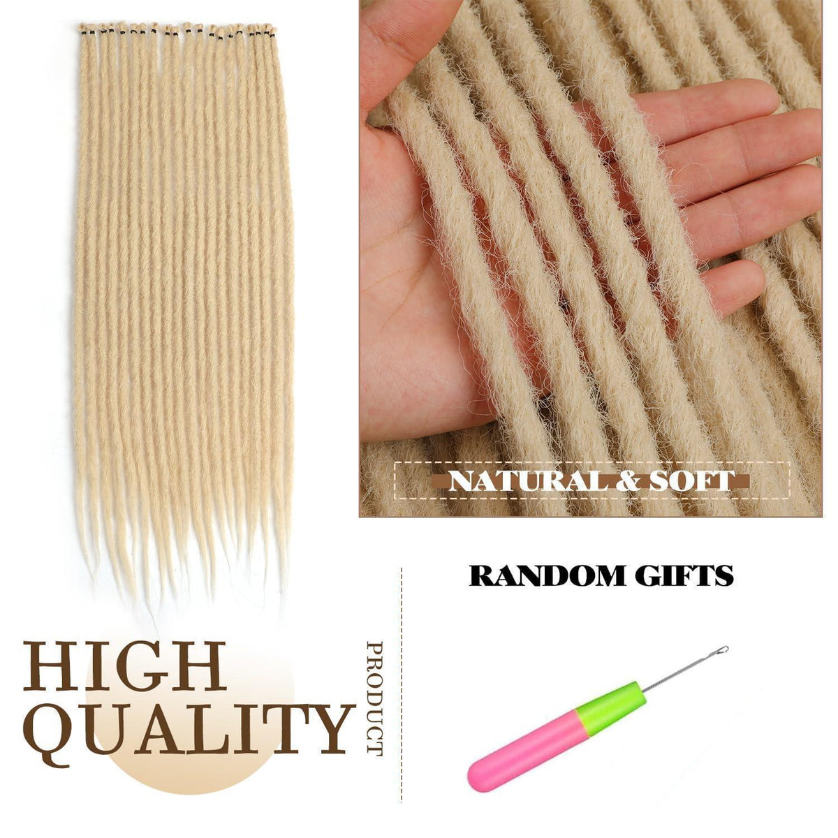 24 Zoll Dreadlock Extensions Blond – Handgefertigte Haarverlängerung