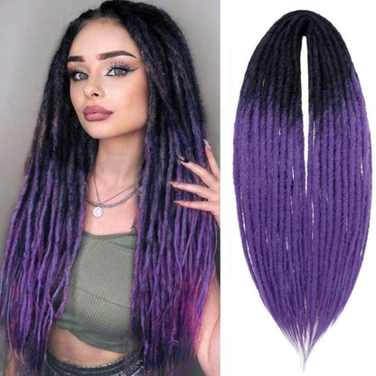 24 Zoll Dreadlock Extensions – Handgefertigte Locs Schwarz Lila