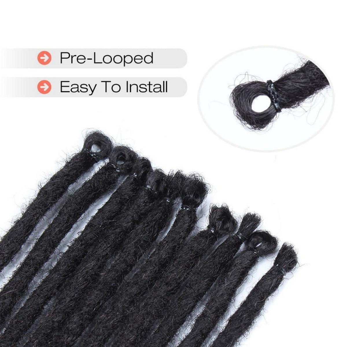 24 Zoll Dreadlock Extensions Schwarz-Grün, Handgefertigt