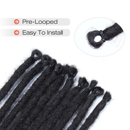 24 Zoll Dreadlock Extensions Schwarz-Grün, Handgefertigt