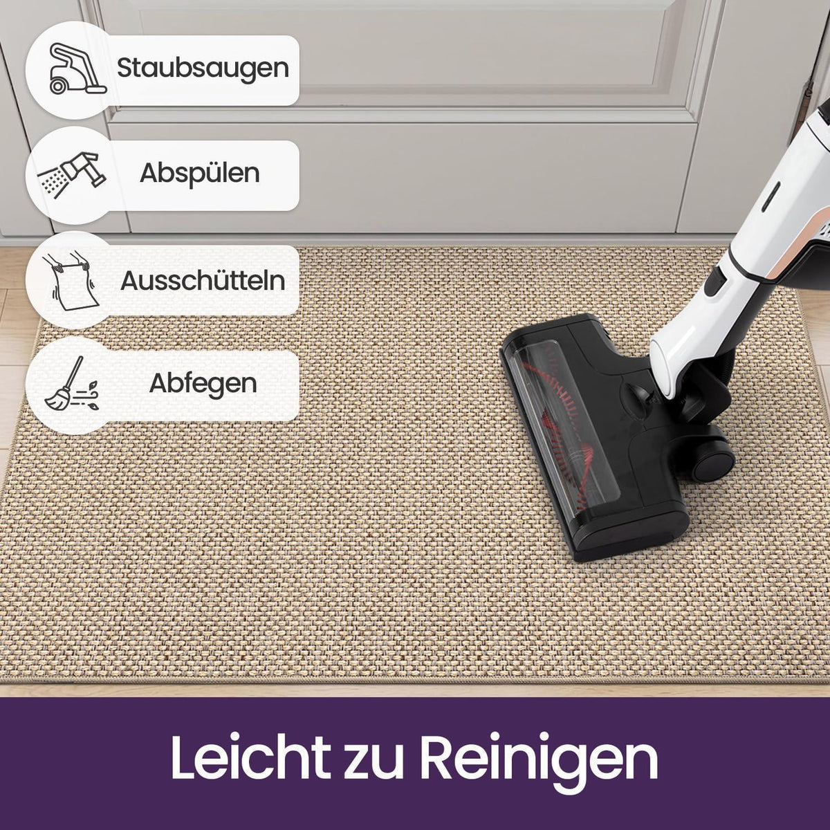 Schmutzfangmatte Innen 120x180 cm – Rutschfest & Beige