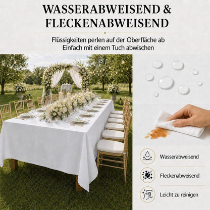 Weißes Tischdecken-Set 6er Pack, 229x396 cm, Rechteckig