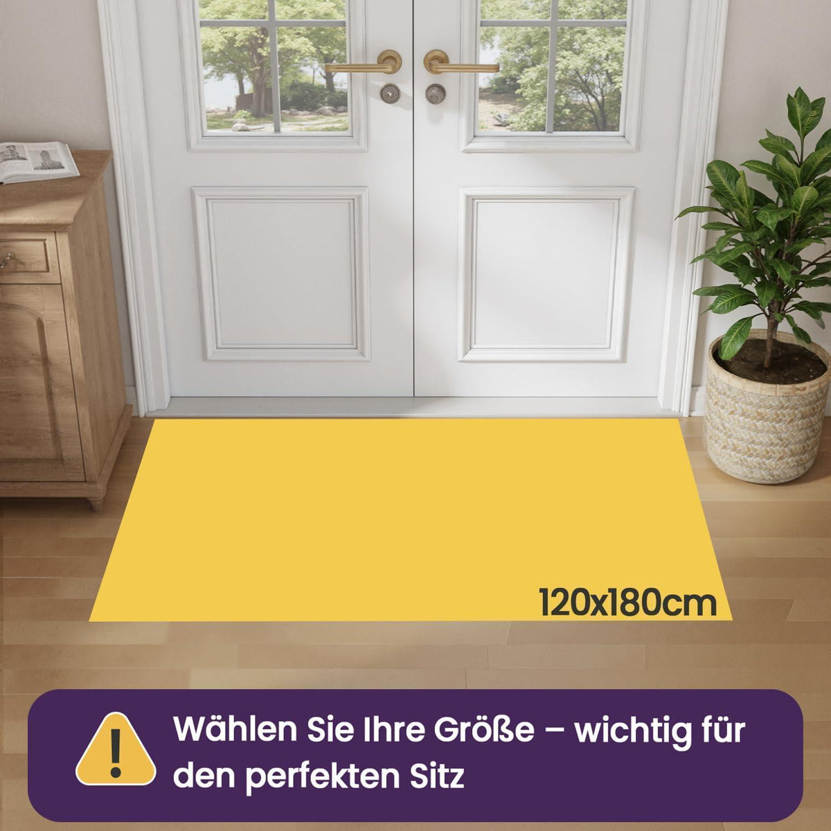 Graue Fußmatte Innen 120x180 cm – Rutschfest & Sauberlauf