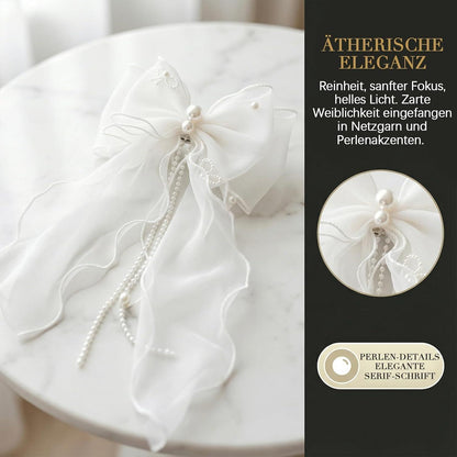 Kommunion Haarschmuck Mädchen mit Schleife und Perlen