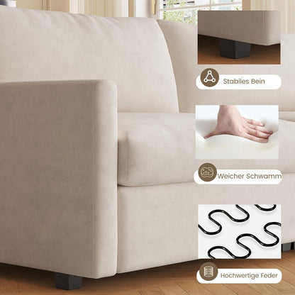3-Sitzer Stoffsofa Cremeweiß – Modernes Wohnzimmer Sofa
