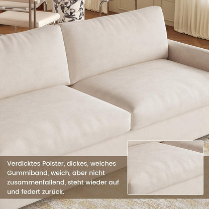 3-Sitzer Stoffsofa Cremeweiß – Modernes Wohnzimmer Sofa