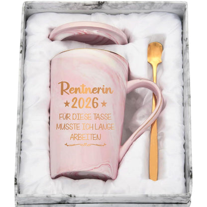 Rentnerin 2026 Tasse - Ruhestand Geschenk für Frauen Rosa 400ml