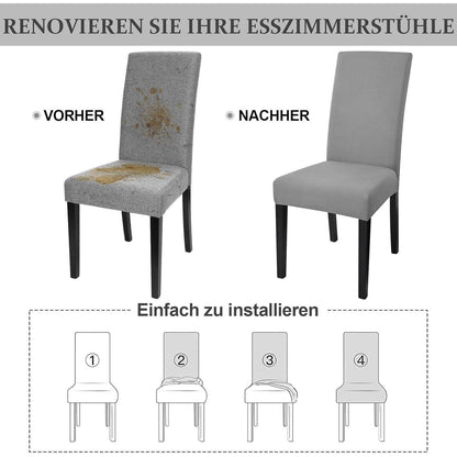 Stuhlhussen Set 6-teilig - Dunkelgrau & Hellgrau