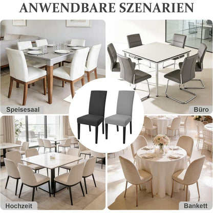 Stuhlhussen Set 6-teilig - Dunkelgrau & Hellgrau
