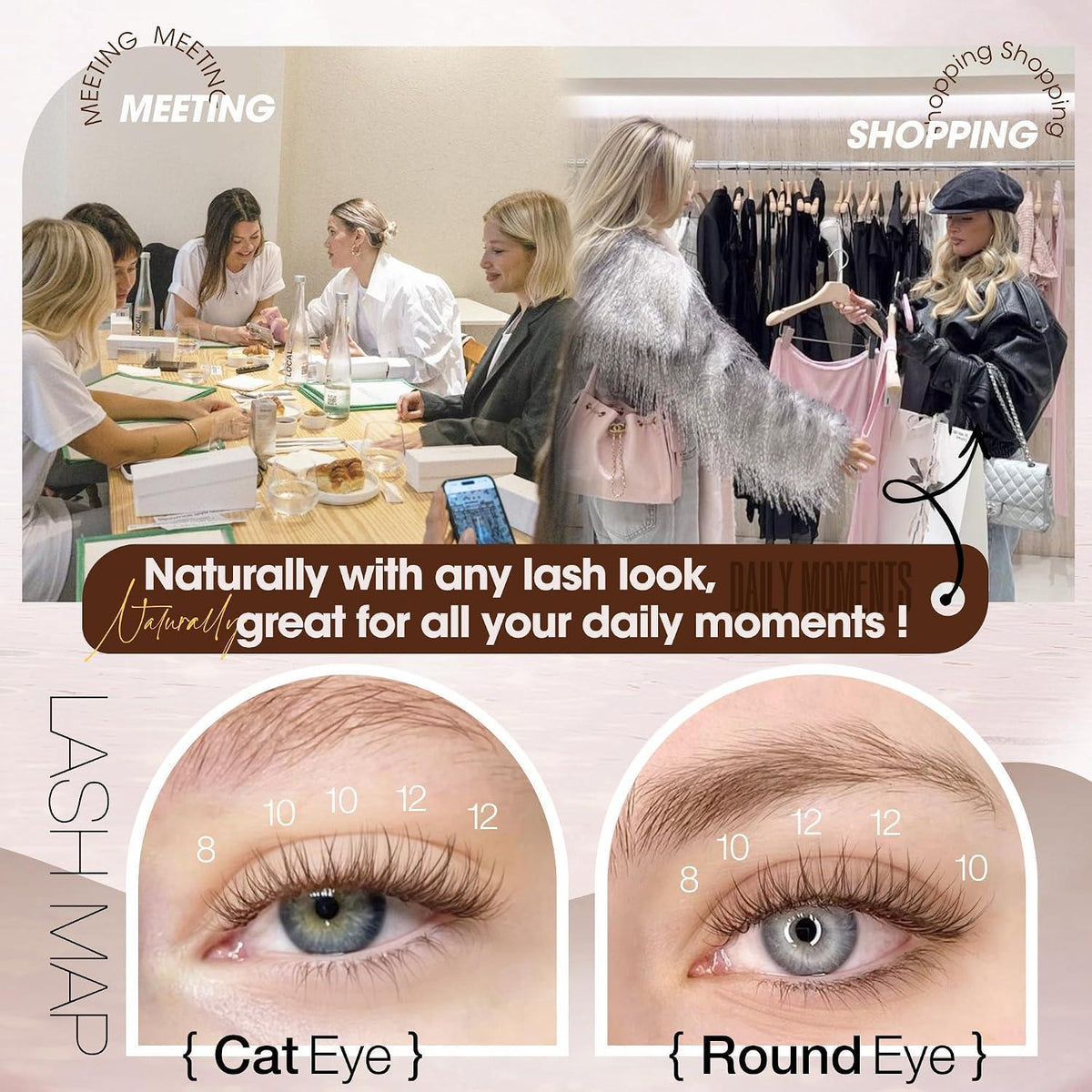 Braune Wimpern Cluster Set 8-12mm – Natürliche Kurz Wimpernverlängerung
