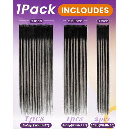 Echthaar Clip-Ins Schwarz/Braun/Blond – 40cm, 80g