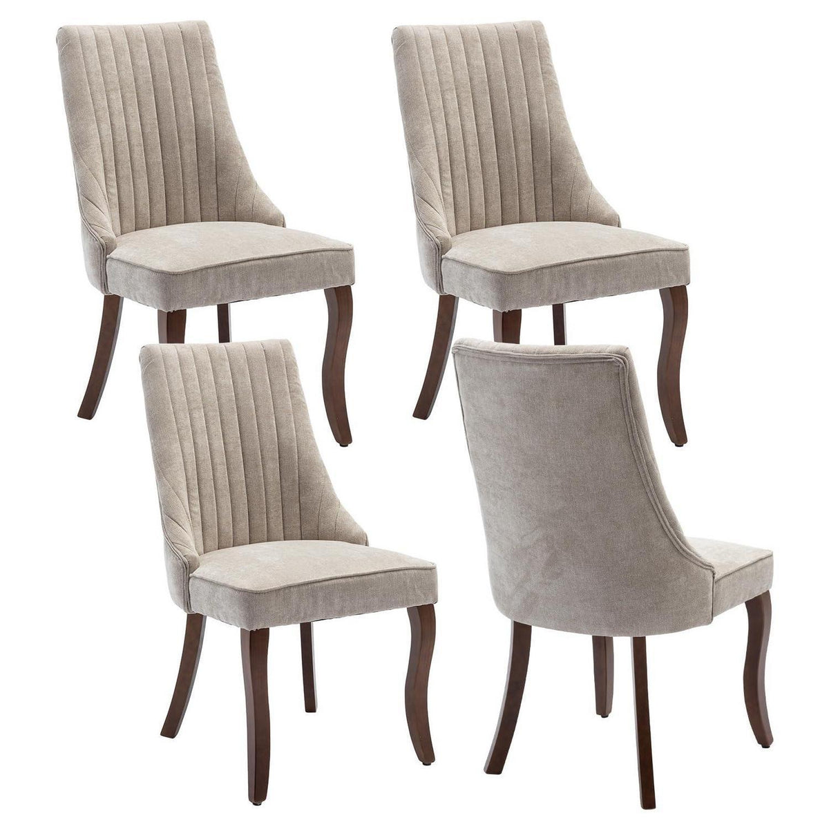 Esszimmerstühle Set 4er – Bequeme Polsterstühle Beige