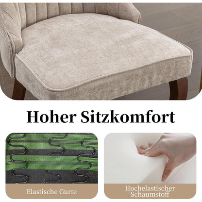 Esszimmerstühle Set 4er – Bequeme Polsterstühle Beige