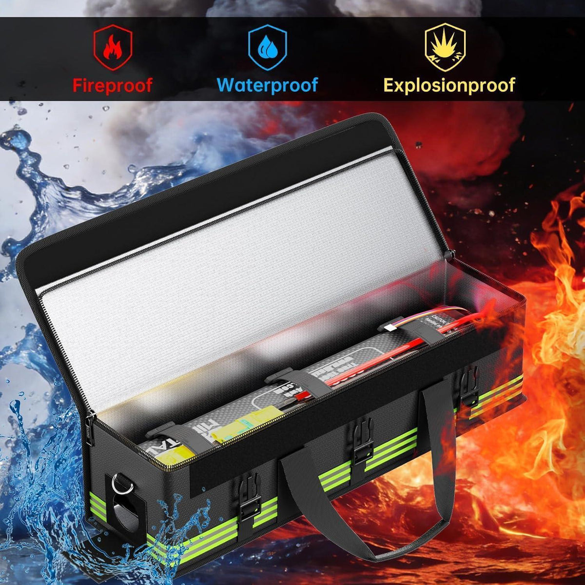 Feuerfeste Akku Tasche für E-Bike Akku – 50x16x16cm