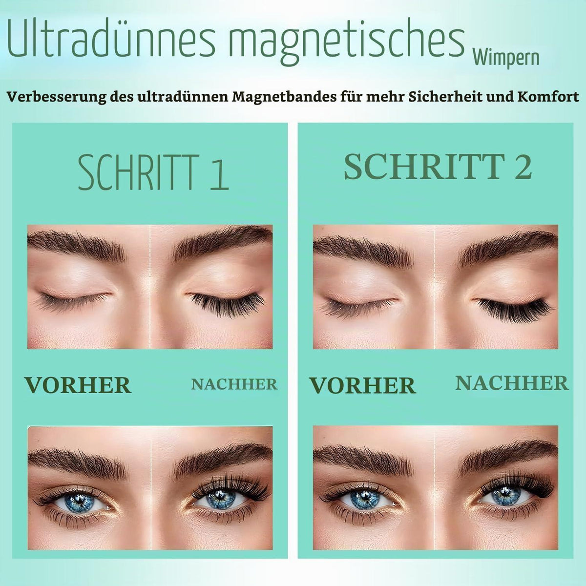 Magnetische Wimpern Set ohne Kleber – Natürlicher Look & Applikator