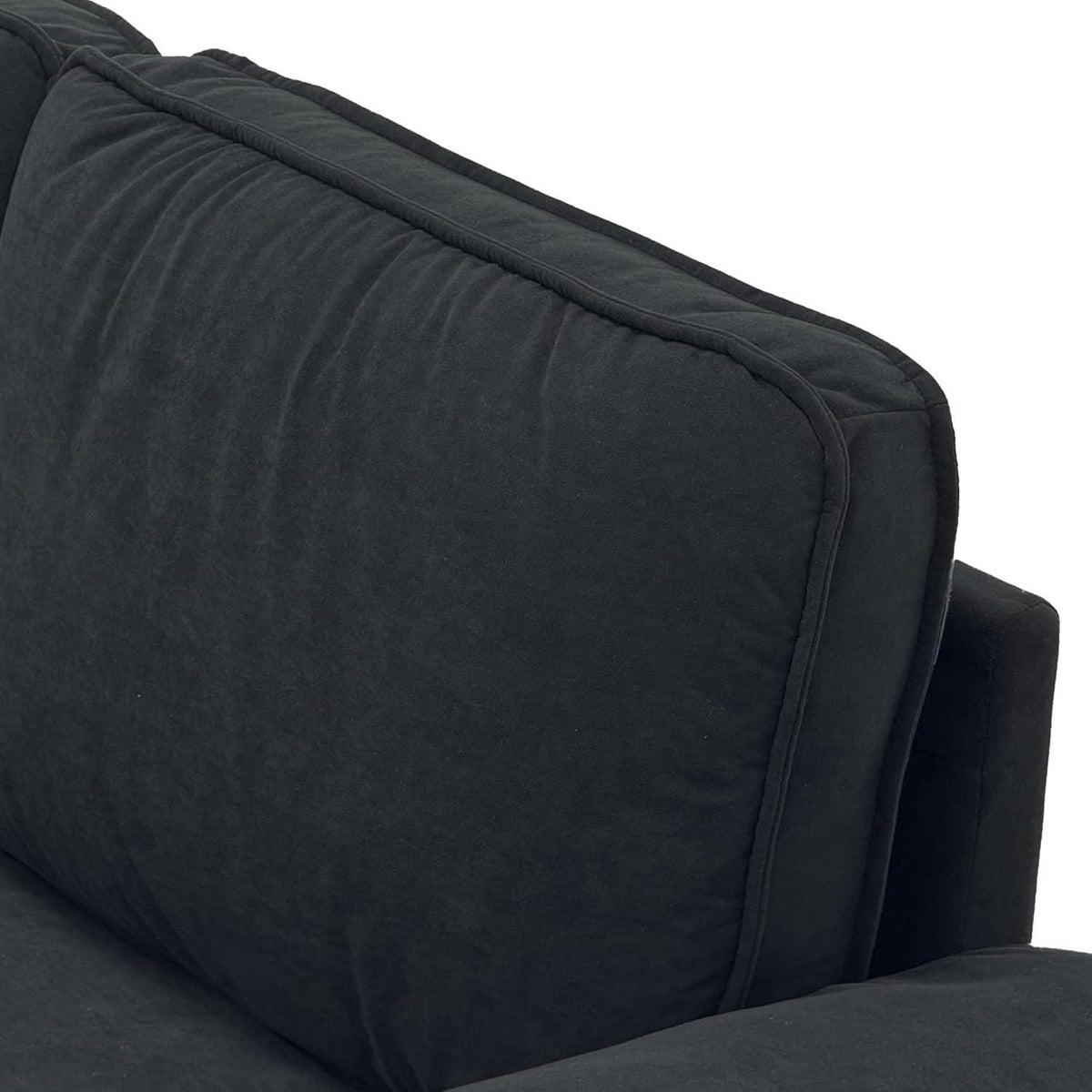 2-Sitzer Couch Schwarz mit Stauraum & Velvet