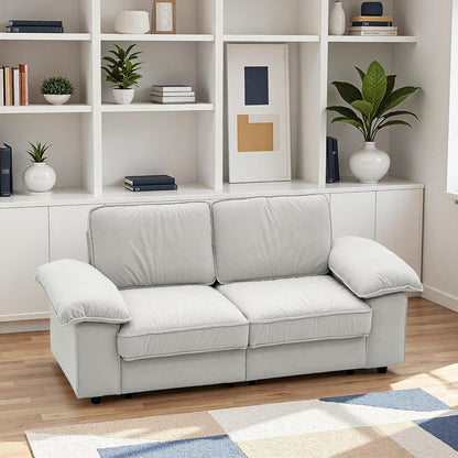 2-Sitzer Couch mit Stauraum & Velvet – Beige
