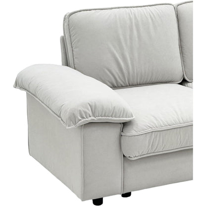 2-Sitzer Couch mit Stauraum & Velvet – Beige