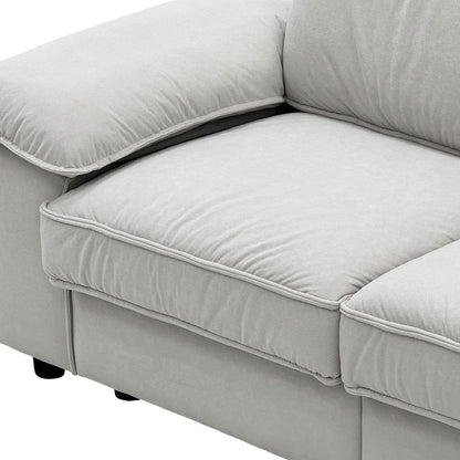 2-Sitzer Couch mit Stauraum & Velvet – Beige