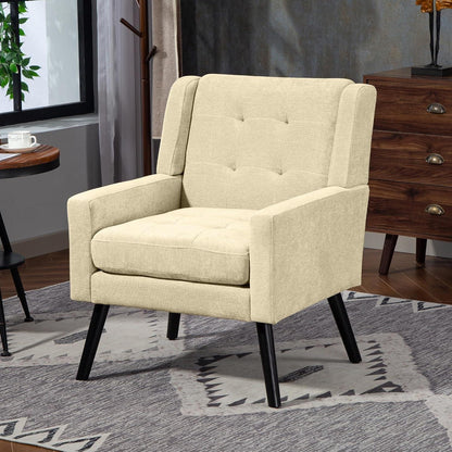 2-teiliges Sessel-Set Beige – Wohnzimmer Lounge-Sofa