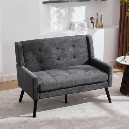 2-teiliges Sessel-Set Dunkelgrau – Wohnzimmer Lounge-Sofa