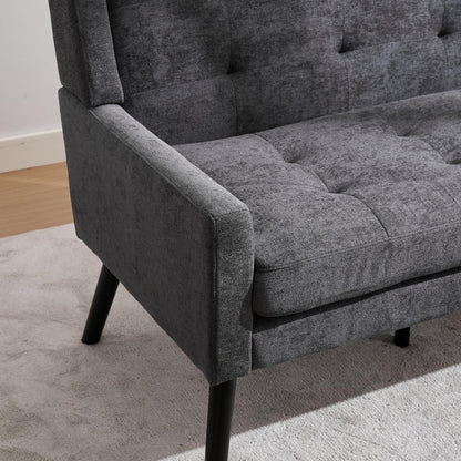 2-teiliges Sessel-Set Dunkelgrau – Wohnzimmer Lounge-Sofa