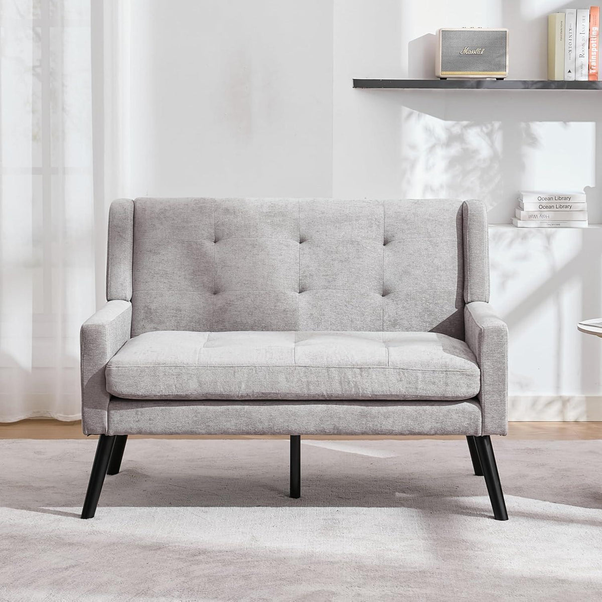 2-teiliges Sessel-Set Hellgrau – Wohnzimmer Lounge-Sofa