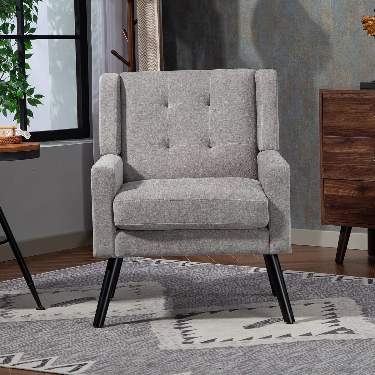 2-teiliges Sessel-Set Hellgrau – Wohnzimmer Lounge-Sofa