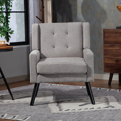 2-teiliges Sessel-Set Hellgrau – Wohnzimmer Lounge-Sofa