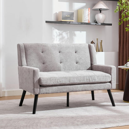 2-teiliges Sessel-Set Hellgrau – Wohnzimmer Lounge-Sofa