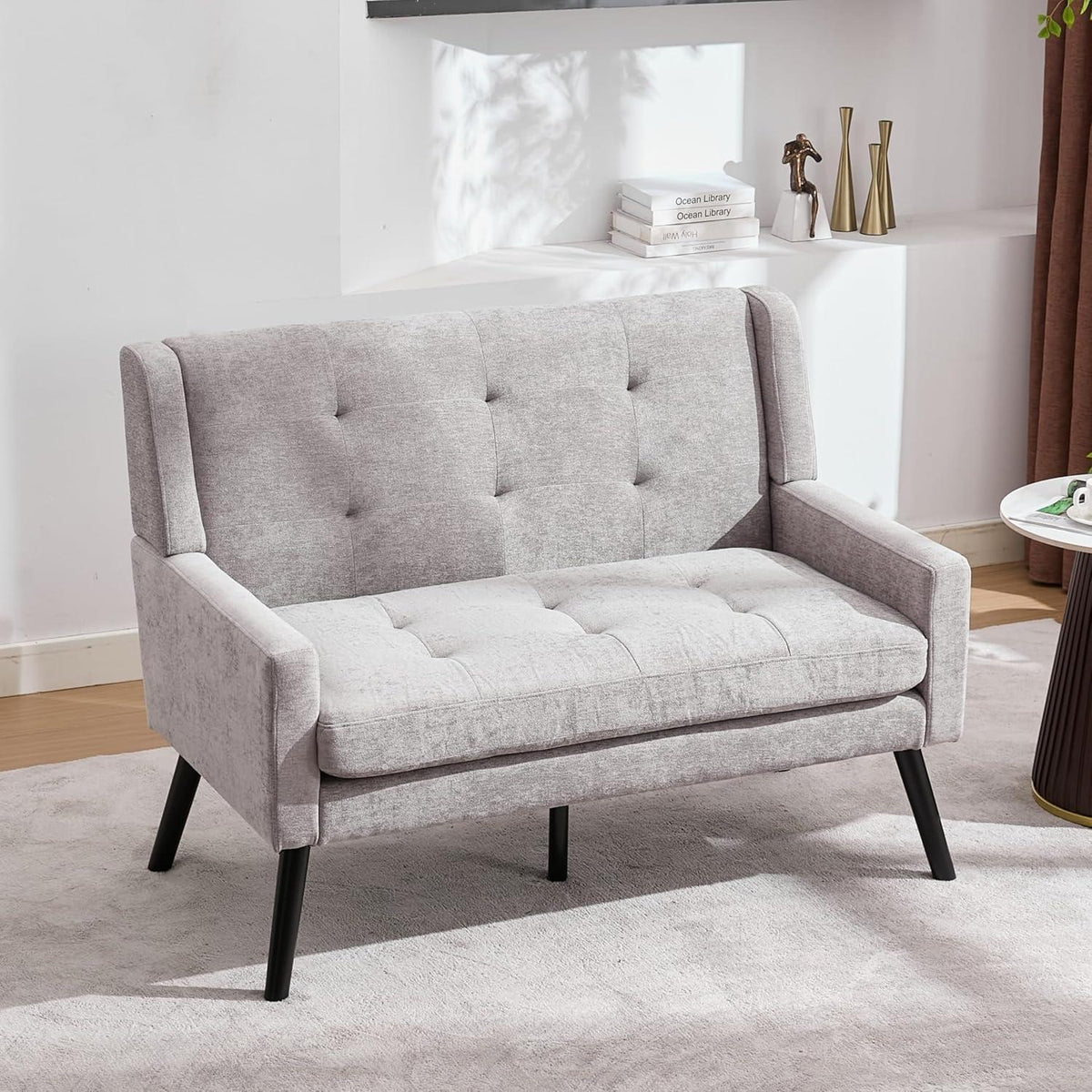 2-teiliges Sessel-Set Hellgrau – Wohnzimmer Lounge-Sofa