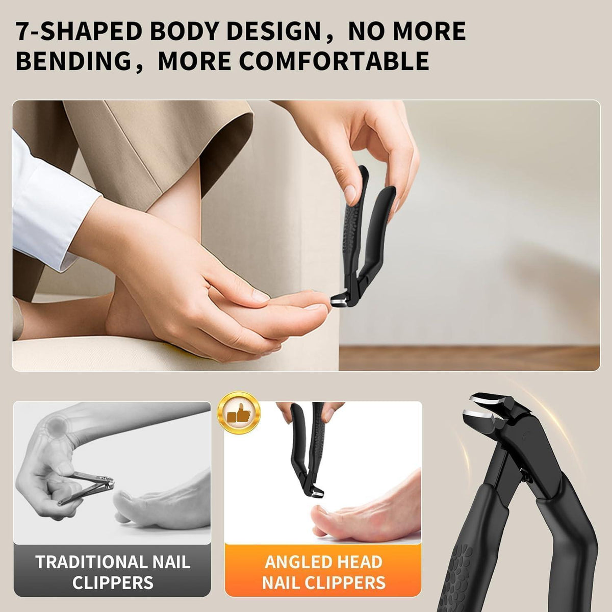Ergonomischer Nagelknipser für Senioren mit Auffangbehälter