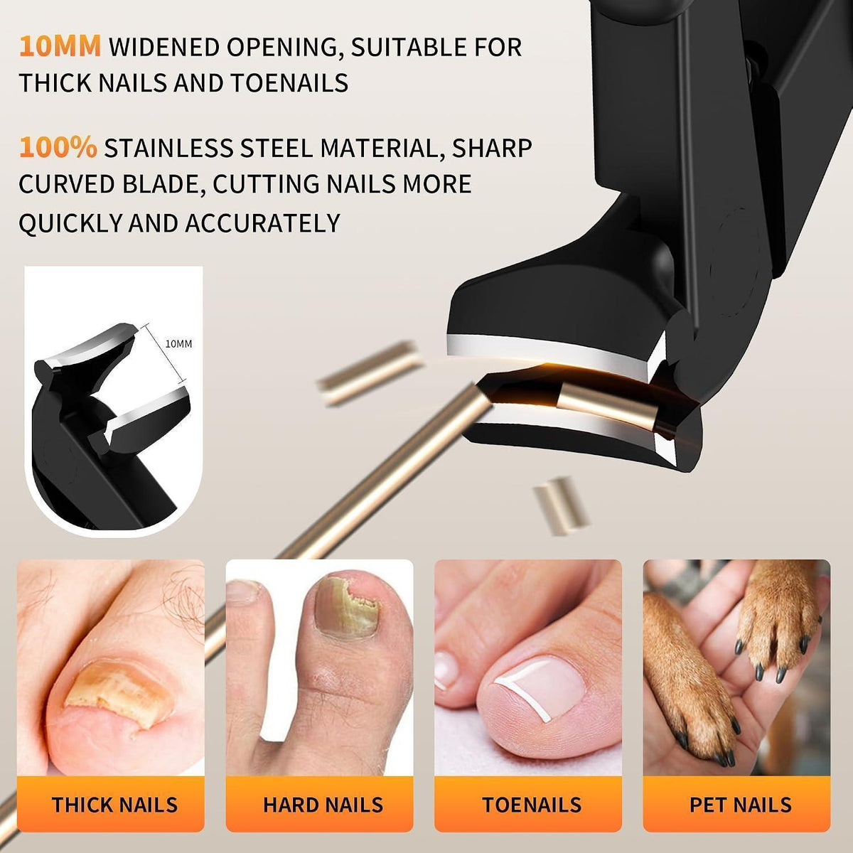 Ergonomischer Nagelknipser für Senioren mit Auffangbehälter