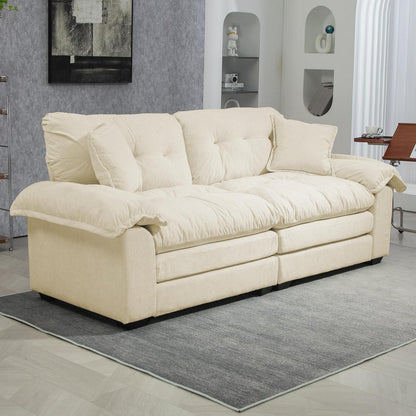 Modernes 2-Sitzer Sofa mit Memory-Schaum & Taschenfedern (Beige)